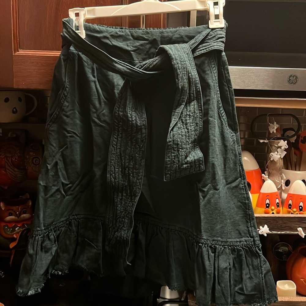 Anthropologie green cord skirt